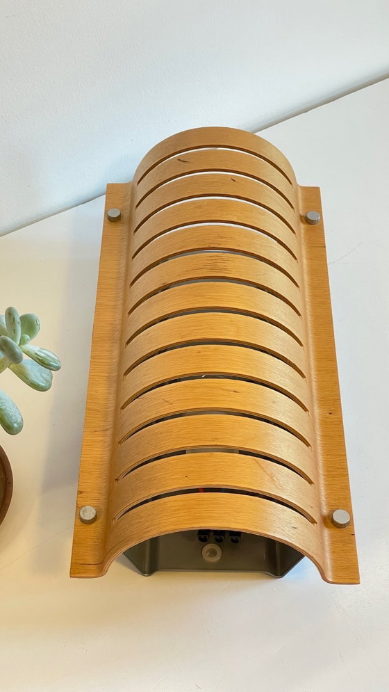 Image 1 of Ikea VINTAGE FOLDED WOOD AND STEEL WALL LAMP