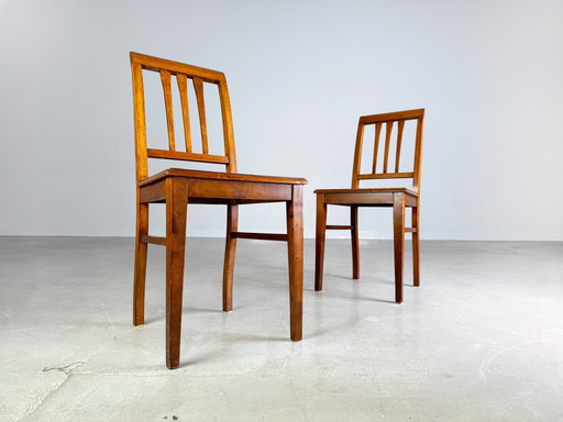 Set van 2 Art Nouveau stoelen Weense vlechtwerk bijzetstoel Antiek