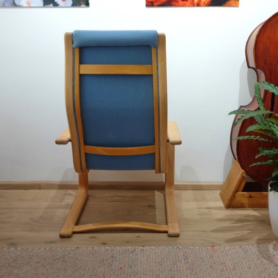 Zweedse Ekstrom Lamello fauteuil – Textile, Wood (photo 5 of 7)