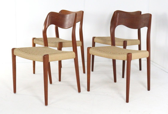 Image 1 of Set di 4 sedie Niels O Möller modello 71 vintage danese