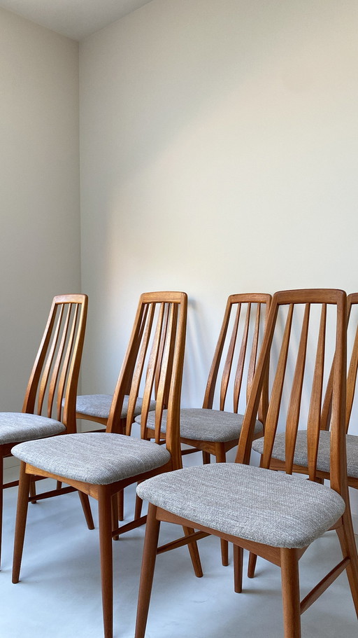 Sei sedie da pranzo danesi vintage in legno Koefoed Hornslet