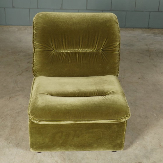 Image 1 of Divano modulare di metà secolo – velluto verde – anni '70