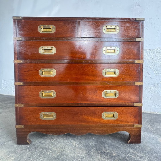 Image 1 of British Mahogany Military Chest, Early 1900s