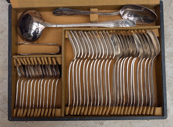 Image 1 of Verzilverde Art Deco bestekset