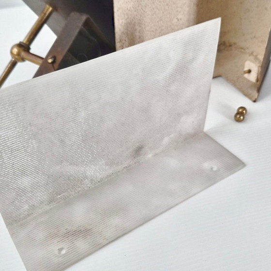 Image 1 of Pair of vintage 1950s wall sconces to be restored, signed M.D. DLG Pierre Guariche