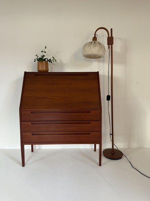 Lámpara de pie vintage ajustable de teca, Domus '80