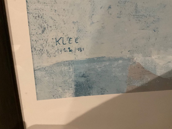 Image 1 of Tableau encadré style Paul Klee – portrait abstrait – déco moderne élégante