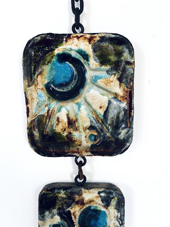 Image 1 of 2x Pendente da parete in ceramica brutalista anni '60