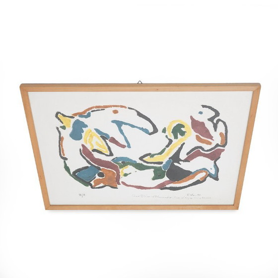 Image 1 of Ansgar Elde, monotype gravure en houtsnede van een monotype voor Il Bostrico, jaren 1990