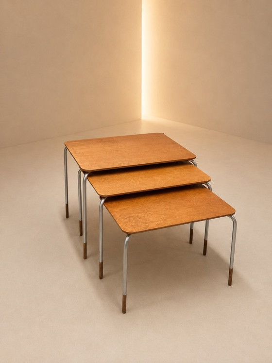 Brabantia Mimiset – Set vintage di 3 tavolini – Wood (photo 2 of 7)