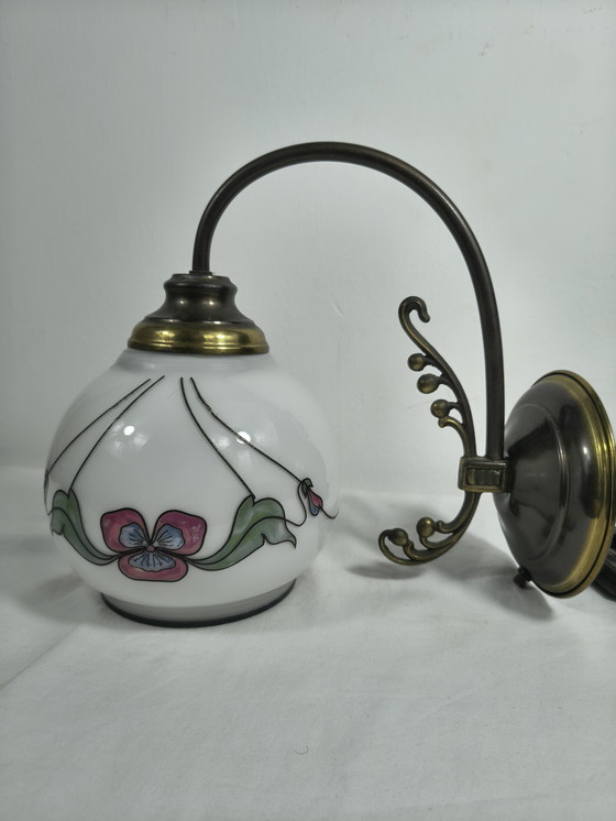 Image 1 of Vintage Massive Wall Lamp with Floral Motif