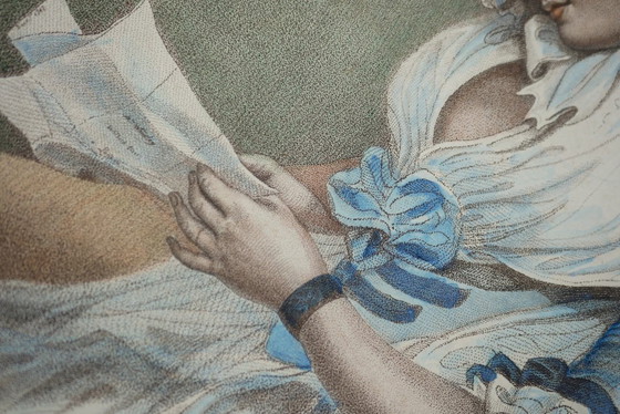 Image 1 of Woman Reading - Antique framed engraving by R. Stanier after Francis Wheatley