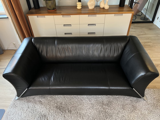 Image 1 of 2 Stück Rolf Benz RB-322 schwarz-weiß 3-Zits-Bank