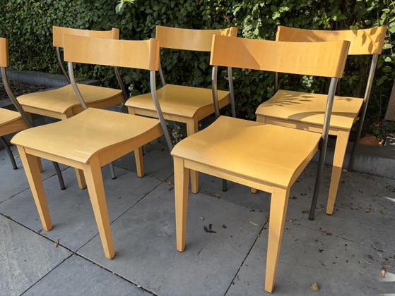 6 Vintage IKEA Nordisk Tina Christensen chairs from the 90s – Dining chairs, Metal, Wood (photo 5 of 8)