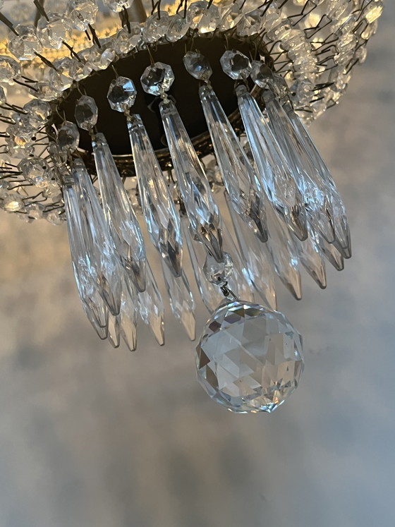 Image 1 of Grote XXL Design Cristalstrass kristallen kroonluchter hanglamp brons frame 