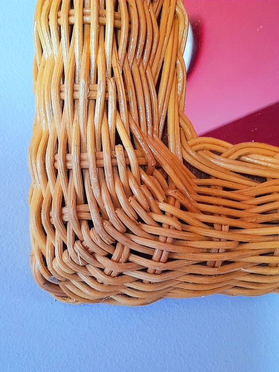 Image 1 of Rectangular wicker mirror 1960