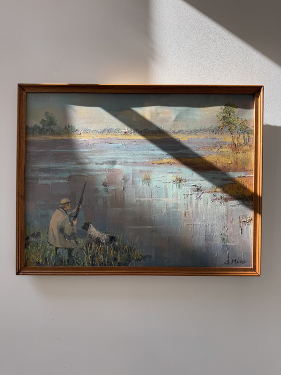 Image 1 of Tableau scène de chasse Suzette MEZIE