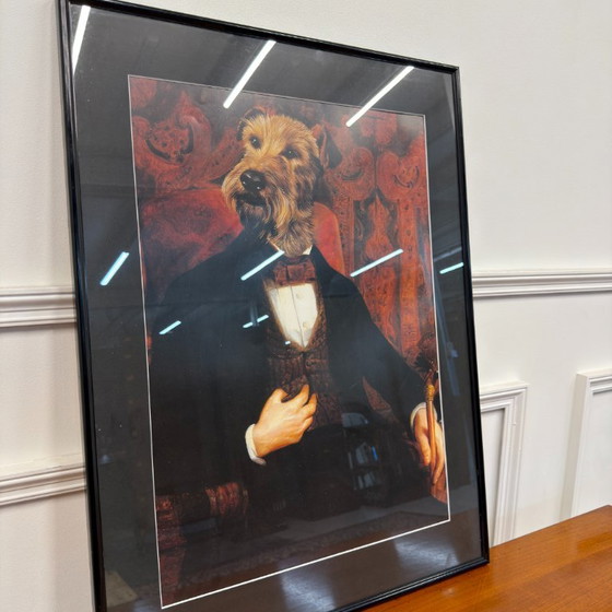 Kunstdruck Hund Irish Terrier im Anzug – Glas, Papier (photo 3 of 5)