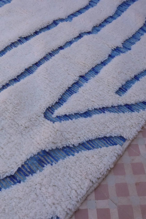Custom-made blue Moroccan rug, handmade, size 140/260 cm – Aime Té, Rugs & carpets, Wool (photo 6 of 11)