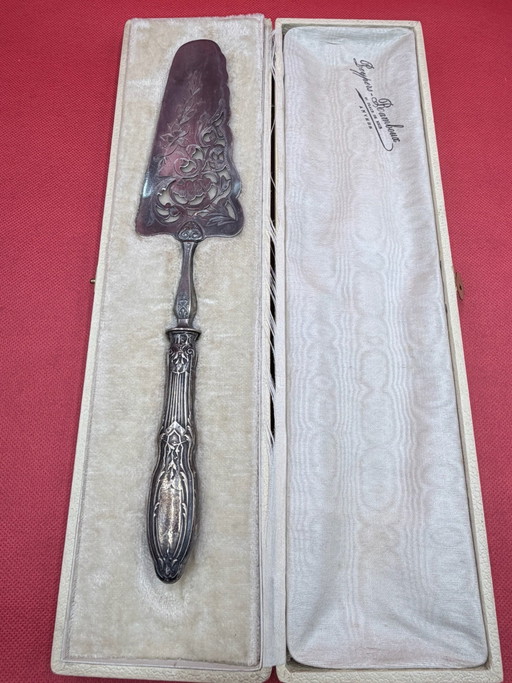 Silver-plated Cake Server 30cm Art Nouveau Openwork Box