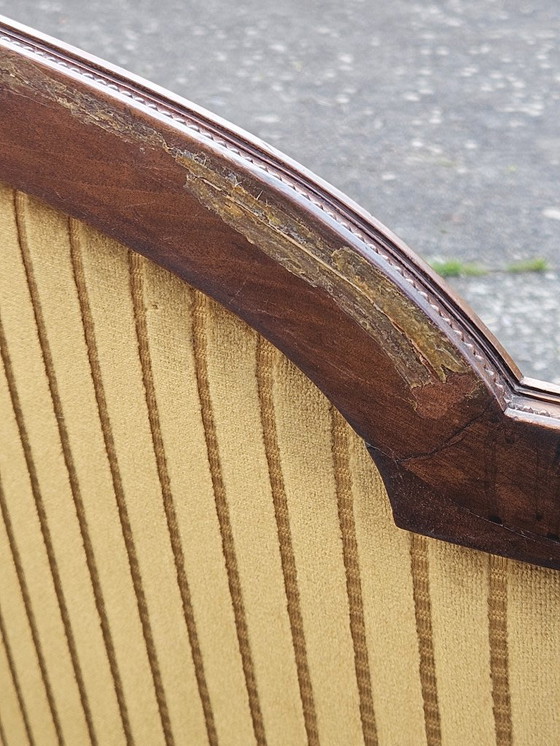 Image 1 of French Antique green Velvet Sofa - Solid Wood Lounge Seater-Claude Sené Style - Louis XVI-late 1900th