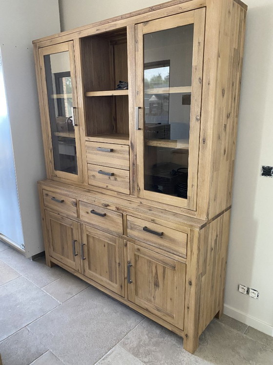 Image 1 of Credenza in legno massello di acacia (160x45x200) (due pezzi)