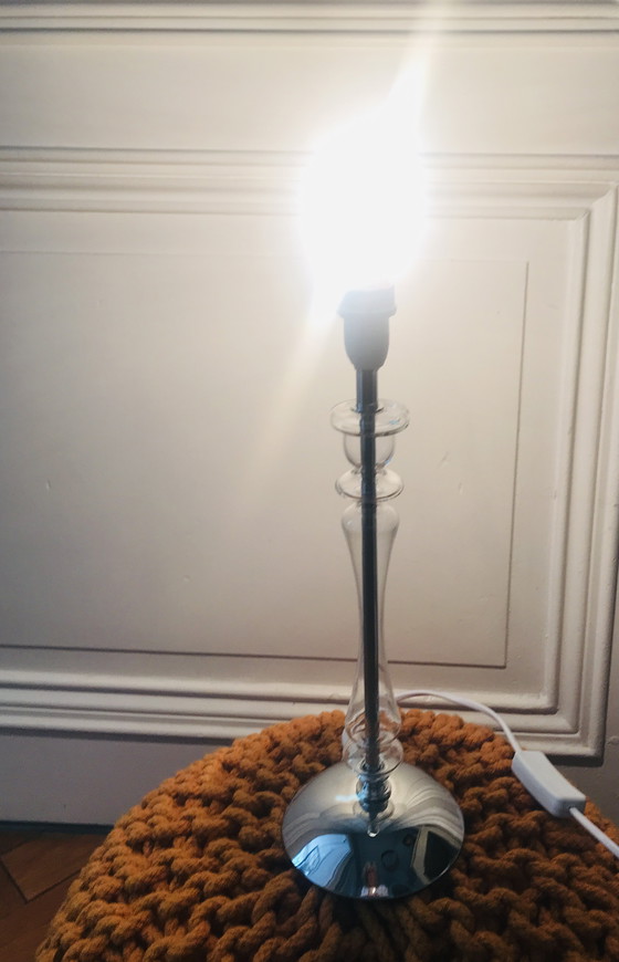 Image 1 of Très joli pied de lampe forme bougeoir translucide