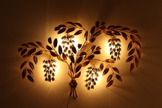 Image 1 of Wall light/wall lamp, 'Pioggia D'oro' by Hans Kögl, Hollywood Regency, Italy, 1970s