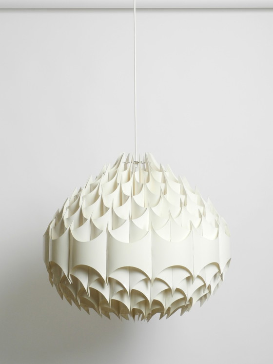 Image 1 of Rara lampada a sospensione XXL Rytmic di Havlova Milanda 1969 per Vest | Prodotta in Austria | Ø 68 cm