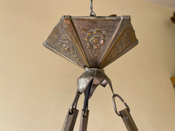 Noverdy Lampada a sospensione a ciotola francese Art Déco 1930 – Lampade a sospensione, Ottone (photo 10 of 12)