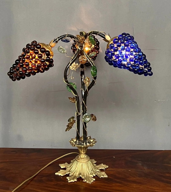 Lampada da tavolo Art Nouveau con paralume in vetro di Murano. – Lampade da tavolo, Bronze, Crystal (photo 3 of 8)