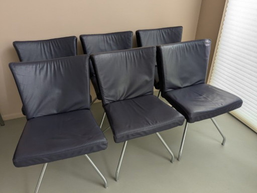 6 leather dining chairs by Harvink type "Zara"