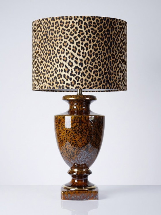Image 1 of Vintage Italian pyrite ceramic lamp, 1970s-1980s Hollywood Regency