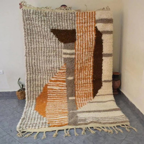 Tapis marocain écru à motifs géométriques 250cm x 150cm (photo 7 of 7)