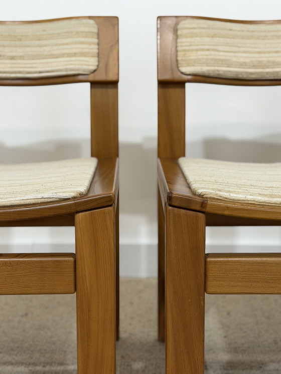 4 Vintage massief iepenhouten eetkamerstoelen jaren 70 – Wood (photo 5 of 12)
