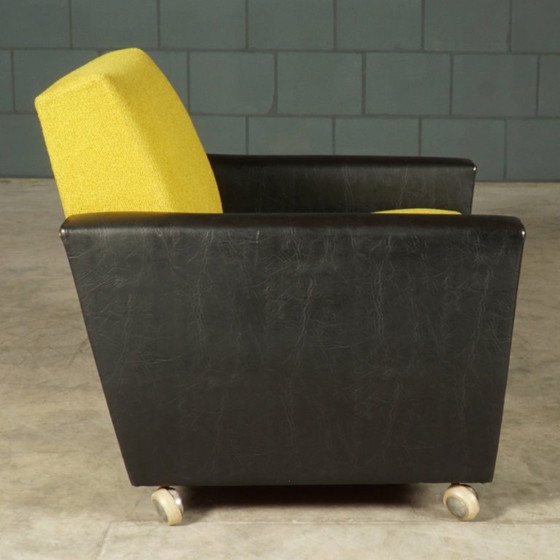 Fauteuils vintage – années 1960 – Skai, Textile (photo 4 of 14)