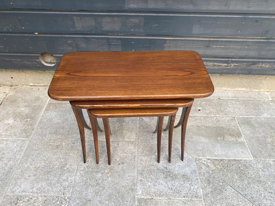 Image 1 of Set of 3 nesting tables by Raphaël Raffel Raphael Scandinavian style vintage 60s 1960