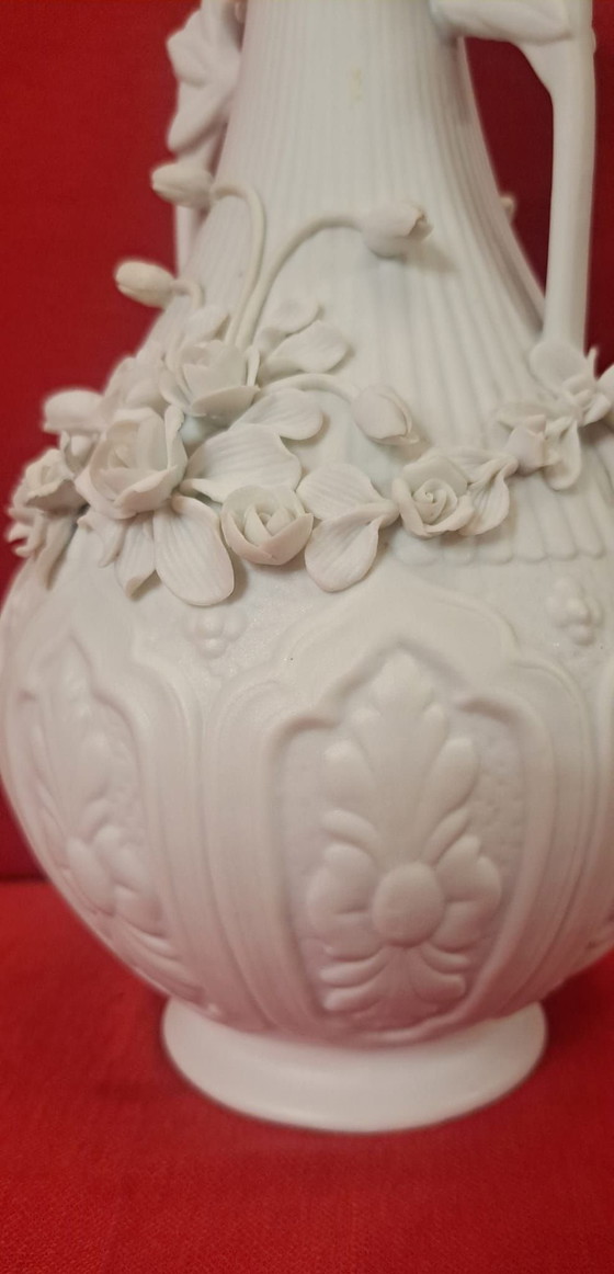 Biskuitporzellan Vase 1980, Vasen, Weiß (Foto 5 von 8)
