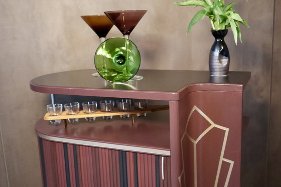 Image 1 of Mesilla de noche Auping Mueble bar torneado - El Art Decó se funde con la modernidad de mediados de siglo