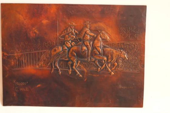 GEROOSTERDE KOPERPLAAT – Wanddecoratie, Wood, Copper (photo 4 of 10)