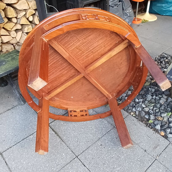 Image 1 of Vintage 1950s teak Chinese tea table coffee table