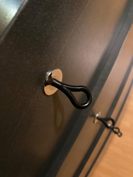 Image 1 of Design chest of drawers PETROL – curved front – 5 drawers – E.F. JONAS Furniture Agencies