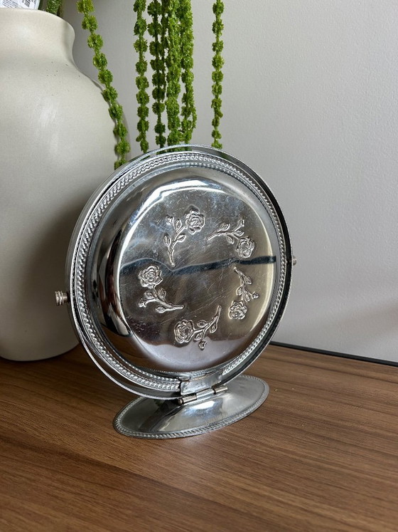 Image 1 of Vintage verzilverd metalen serveerblad