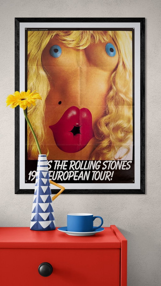 🎸 The Rolling Stones - European Tour - 1973 - Affiche originale A1 de John Pasche - 84 × 59 cm