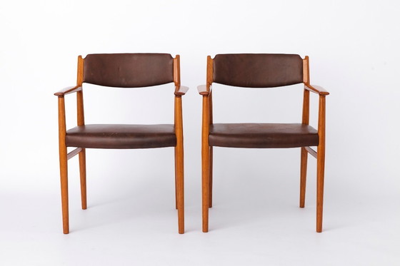 Image 1 of Pair of Arne Vodder Model 418 Armchairs, 1960s Danish Mid Century Teak Chairs for Sibast