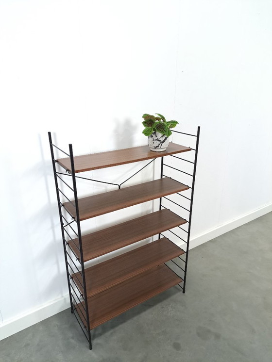 Image 1 of Modulair systeem wandrek met 5 planken, vintage kast