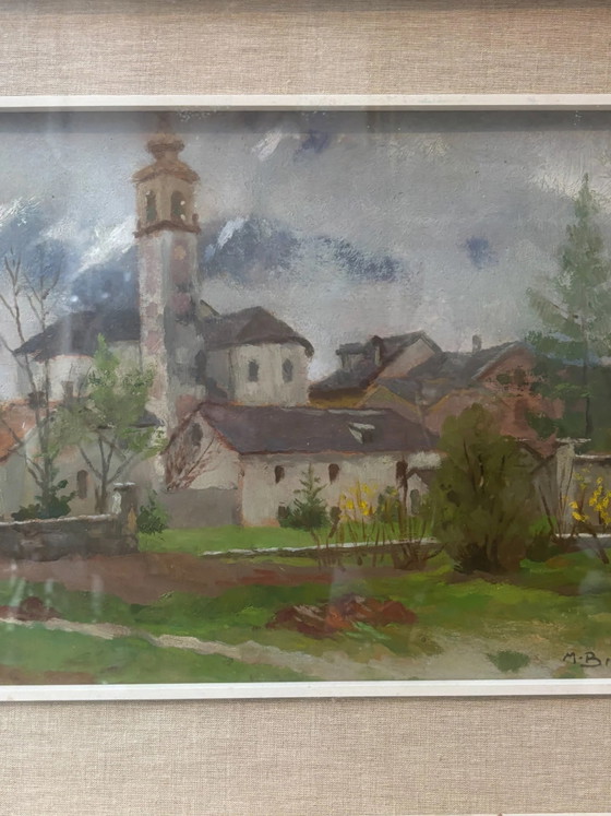 Oil Painting on Board, Landscape by Mario Bettinelli, 1930s, Paintings & Drawings (photo 9 of 11)
