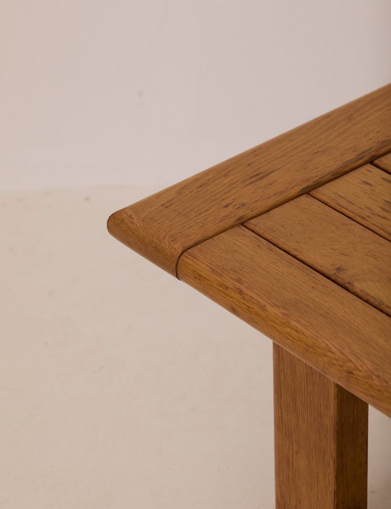 Image 1 of Vintage vierkante salontafel van massief iepenhout, Dlg Regain, circa 1980.