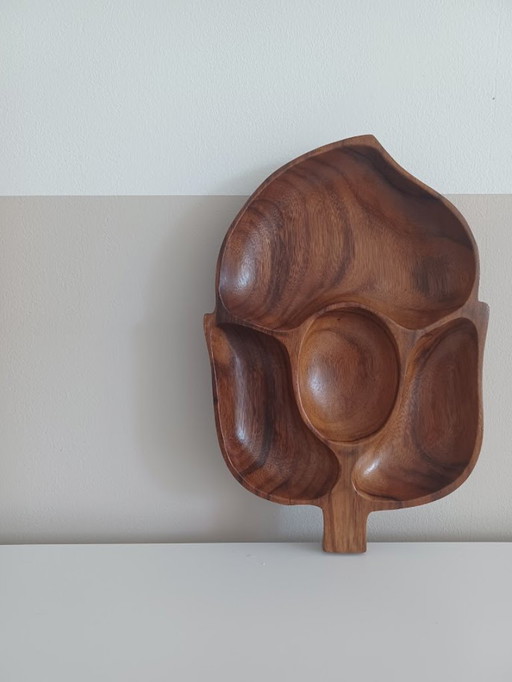 Bol vintage en bois. Mid Century. Bois des Iles. Fait à la main.