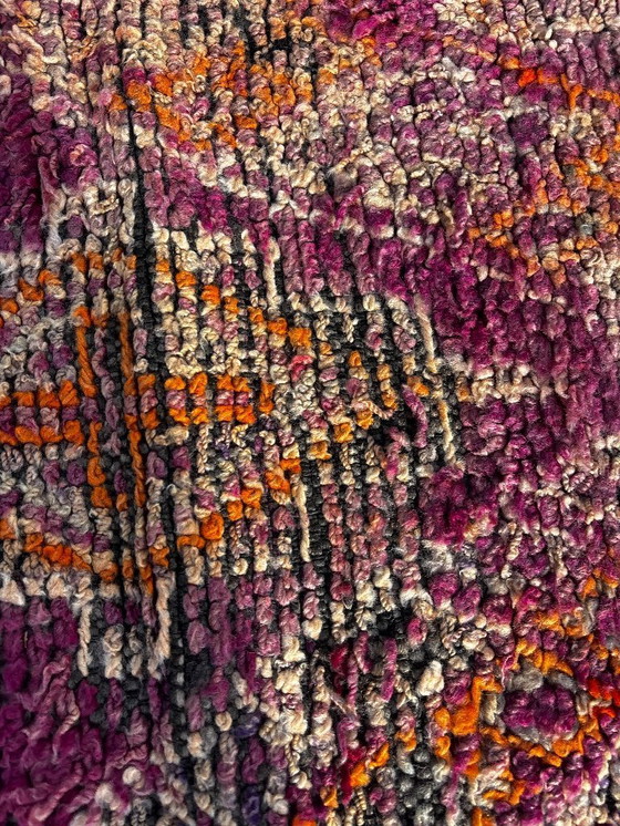 Image 1 of Zeldzaam vintage Marokkaans Boujad-tapijt 170x350 cm – Handgemaakt Berber wollen tapijt